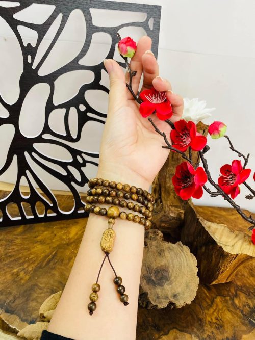 VÒNG TRẦM HƯƠNG VƯỜN 108 HẠT - HOA VIỆT - KT 6LI